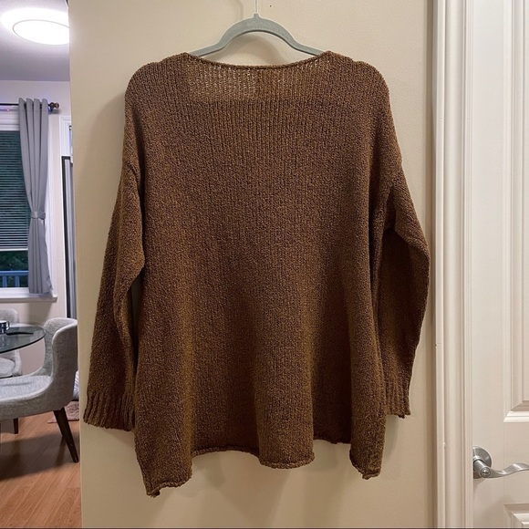 Oak + Fort (Loft 82) Oversized Wool Knit Sweater in Golden Brown - Picture 6 of 15